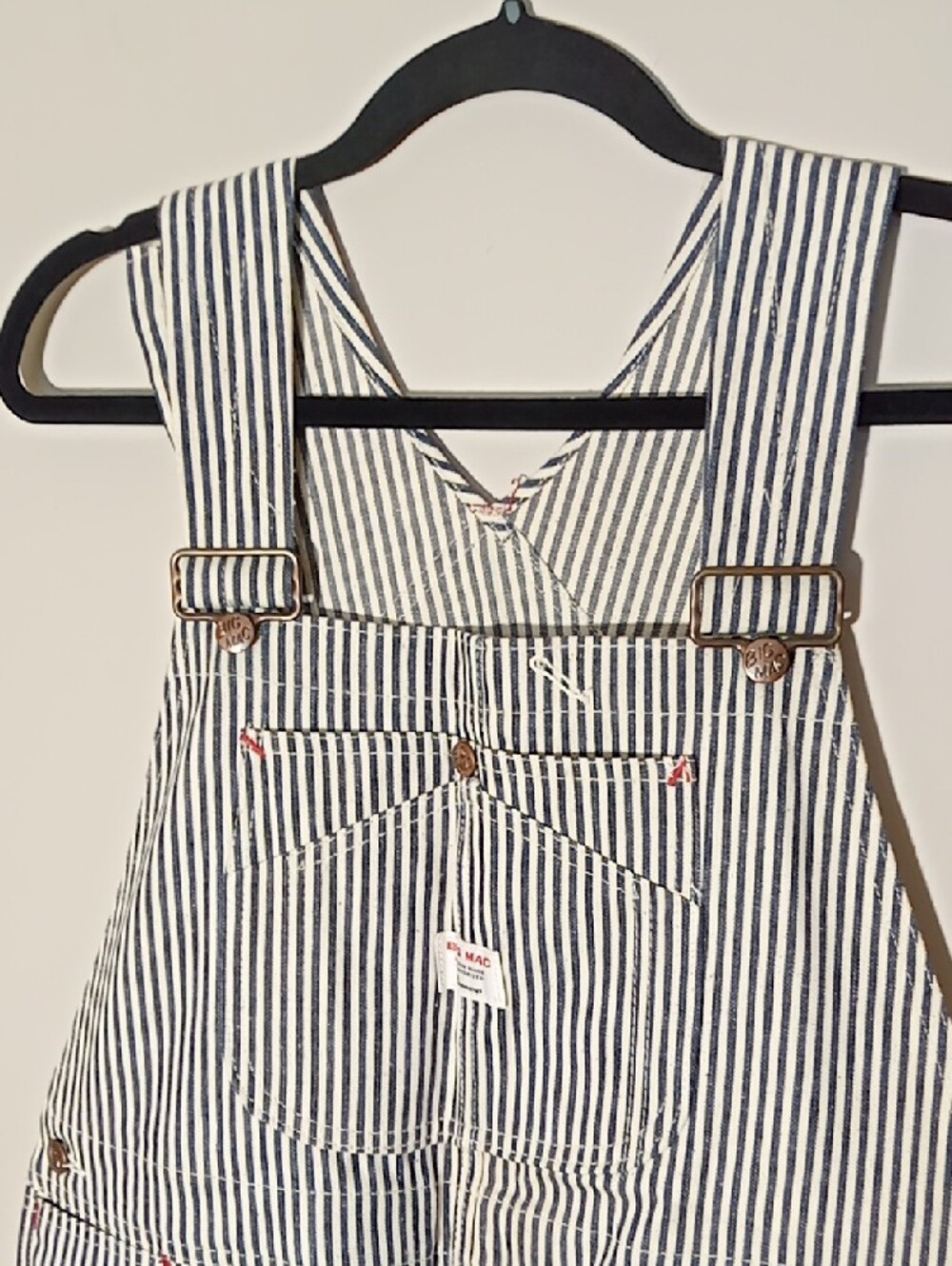 Vintage Big Mac Penneys Blue/Cream Overalls W 19" L 59" - Picture 2 of 16